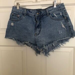 Nasty Gal Blue Denim Jean Shorts